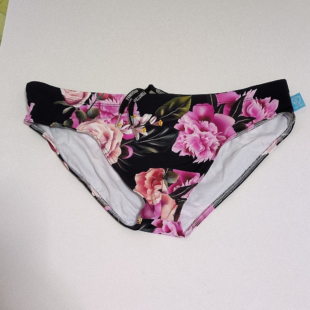 TIMOTEO Floral Men's Swim Briefs Sz XL